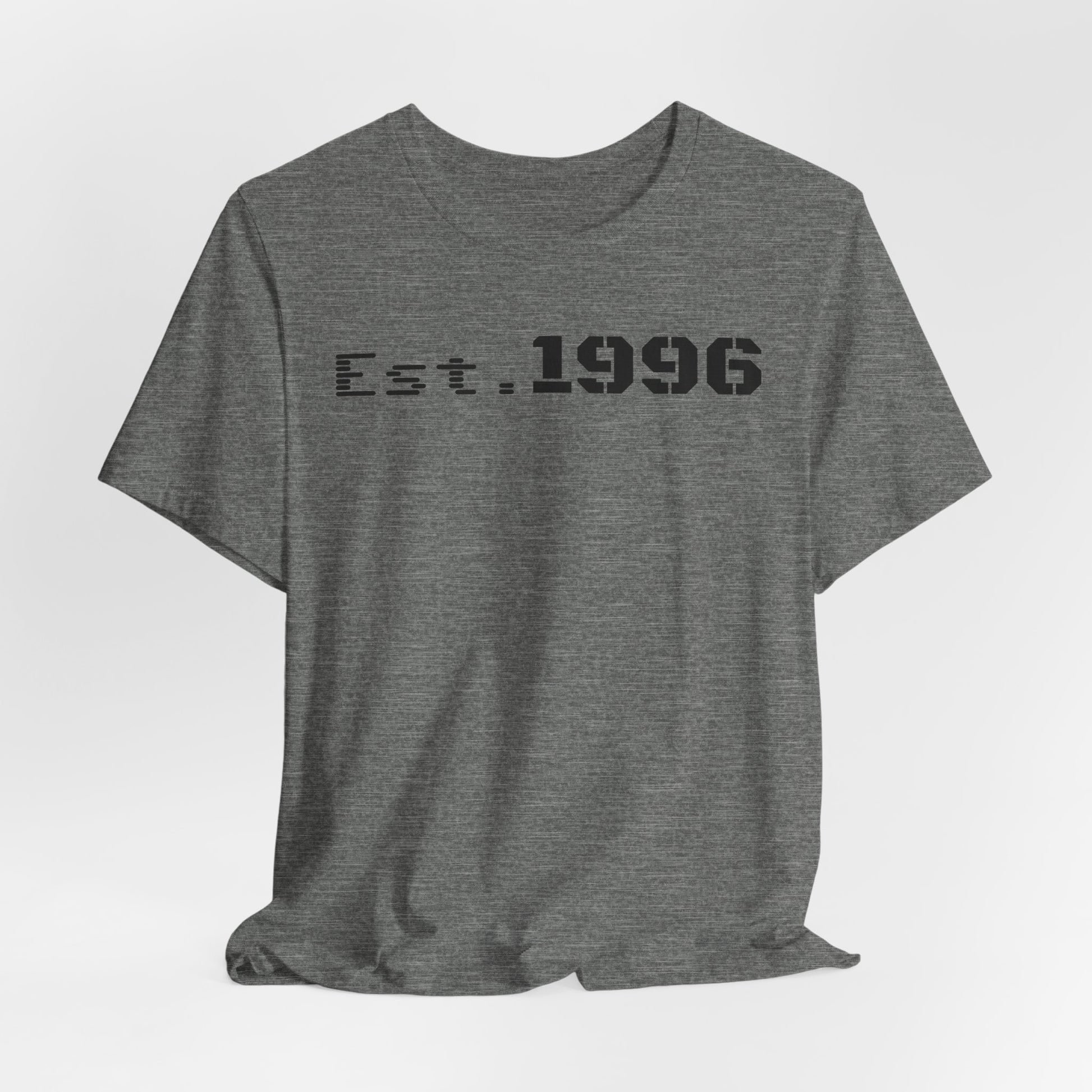 Unisex Jersey Tee - 'Est. 1996' Graphic Shirt, Birthday Gift, Casual Wear, Vintage Style, Retro Fashion, Gift for Him/Her - TRV