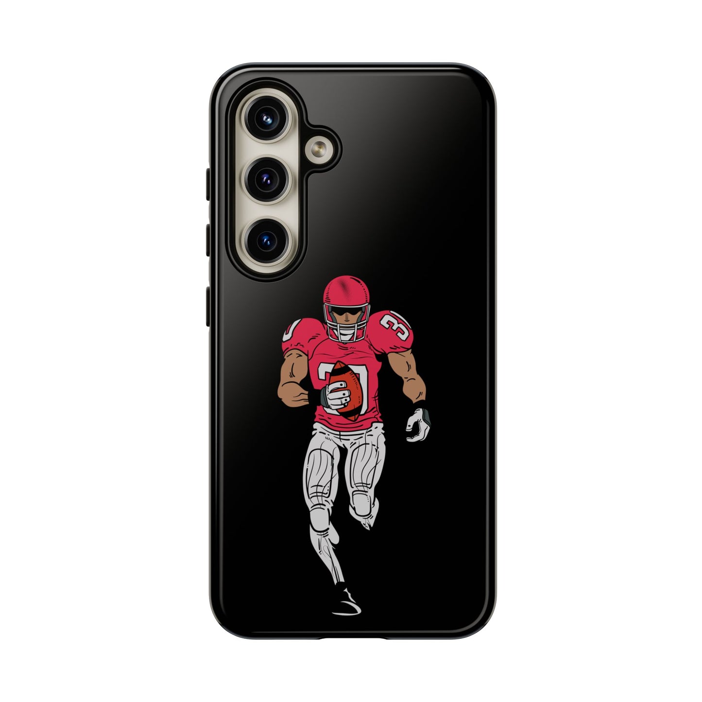 Football Player Tough Phone Case – Protective Black Sports iPhone Case