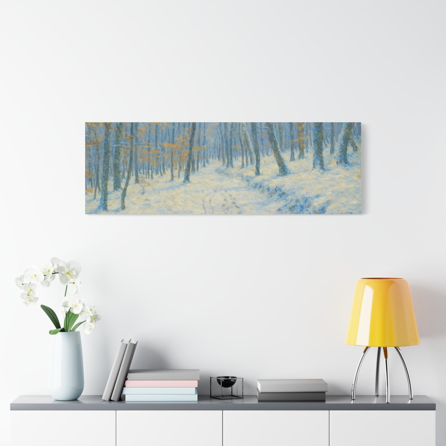 Winter Woodland Canvas Print — Snowy Forest Matte Stretched Wall Art