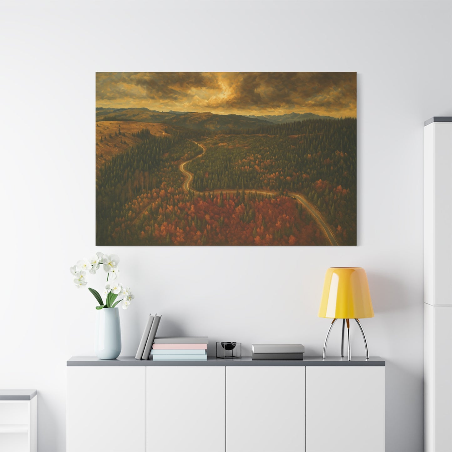 Stretched Canvas Art, Scenic Landscape Wall Decor, Nature Painting for Home, Rustic Room Accent, Gift for Nature Lovers - TRV
