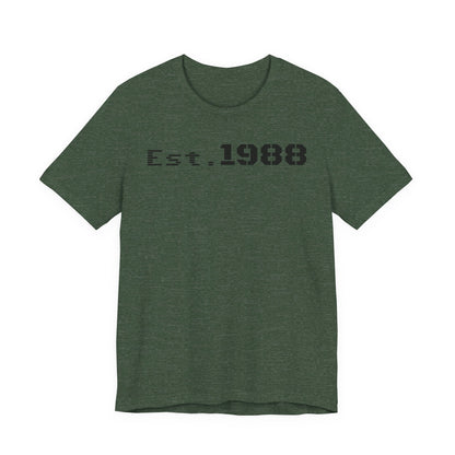 Est. 1988 Unisex Jersey Tee, Vintage Birthday Shirt, Casual Everyday Wear, Gift for Him or Her, Anniversary Celebration Tee