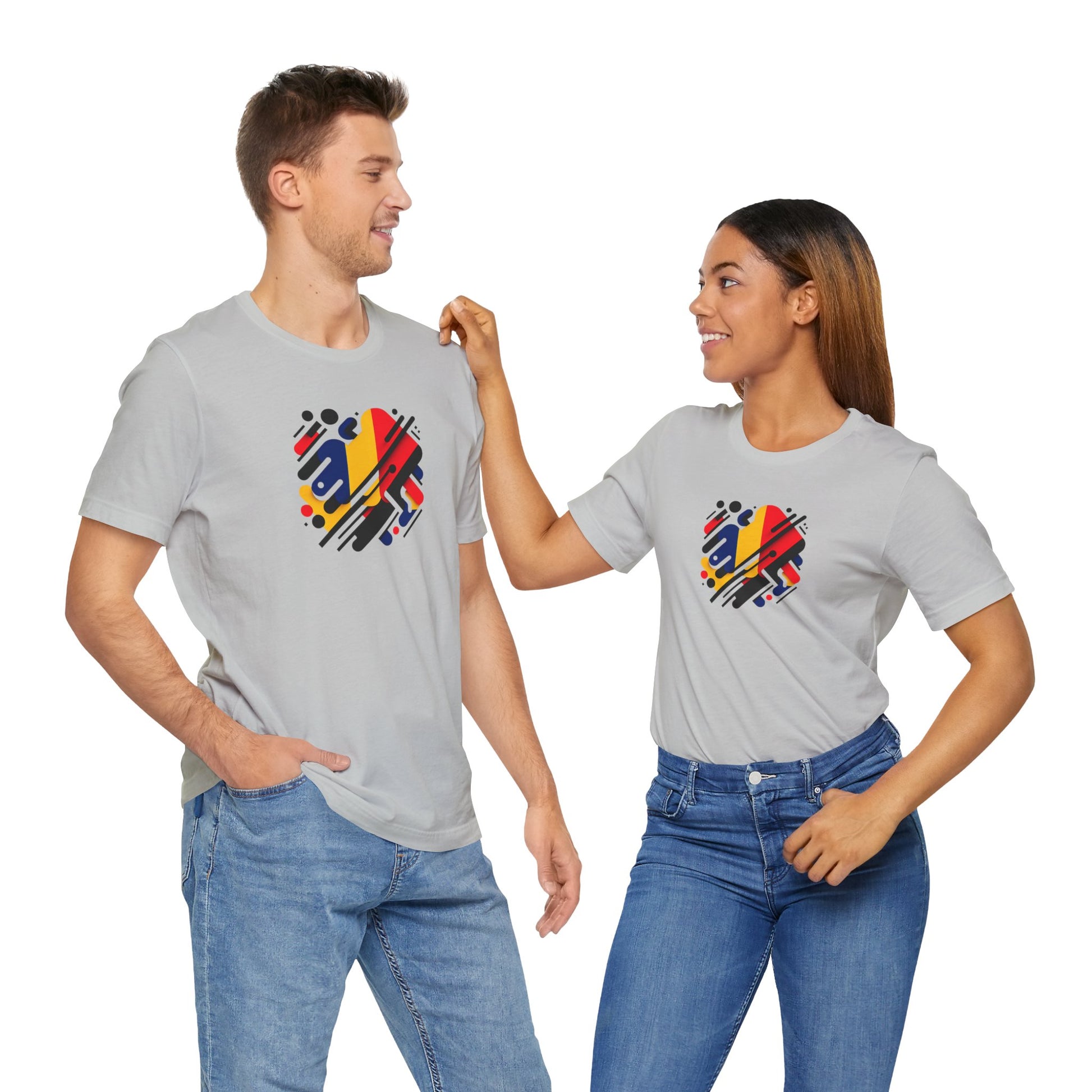 Artistic Heart Unisex Jersey Tee - Vibrant Graphic Tee, Casual Wear, Gift for Art Lovers, Birthday Surprise, Everyday Comfort - TRV