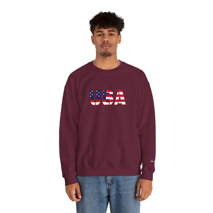 USA Flag Unisex Crewneck Sweatshirt, Cozy Apparel, Casual Wear, Independence Day Gift, Americana Style