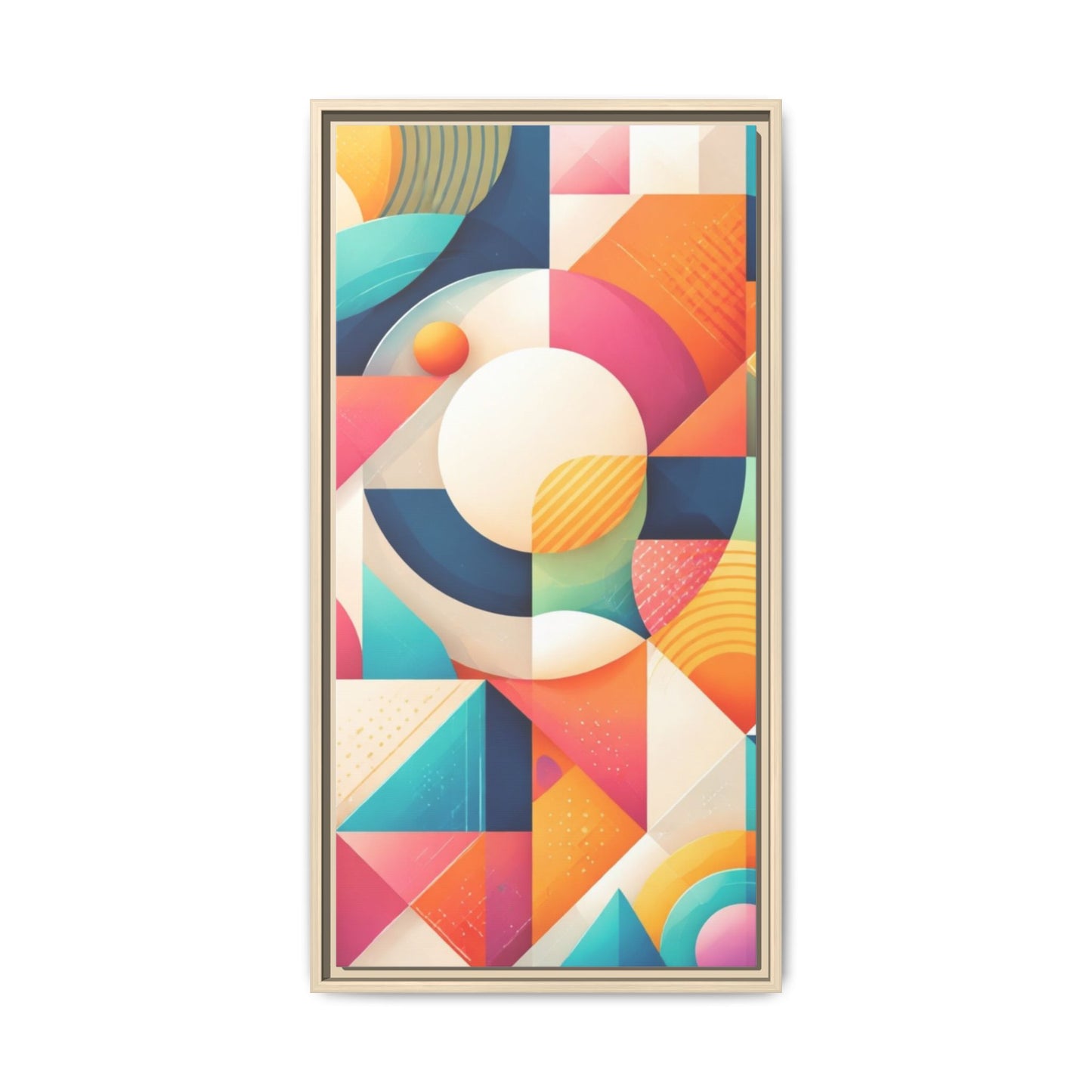Colorful Geometric Abstract Art Matte Canvas Framed