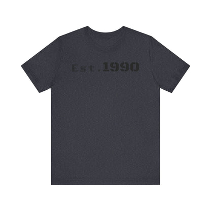 Unisex Est. 1990 Nostalgic Jersey Tee - Perfect Gift, Vintage Style, Retro Fashion, Birthday Celebration, Casual Wear - TRV
