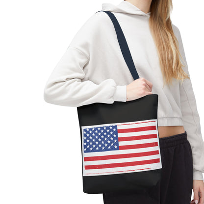 Patriotic Tote Bag, American Flag Carryall, Beach Bag, Reusable Shopping Tote, Independence Day Gift - TRV