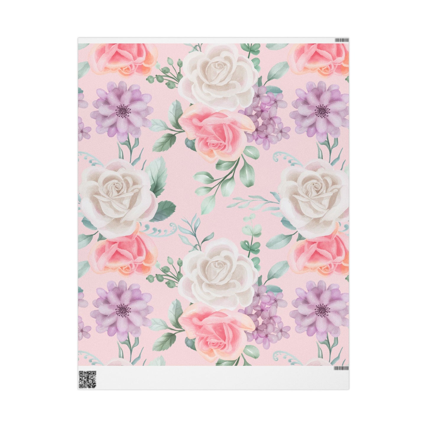 Floral Pink Wrapping Paper Roll — Pastel Peony Gift Wrap for Mother's Day & Birthdays