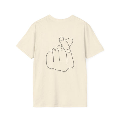 Trendy Unisex Softstyle T-Shirt with Love Hand Gesture Design