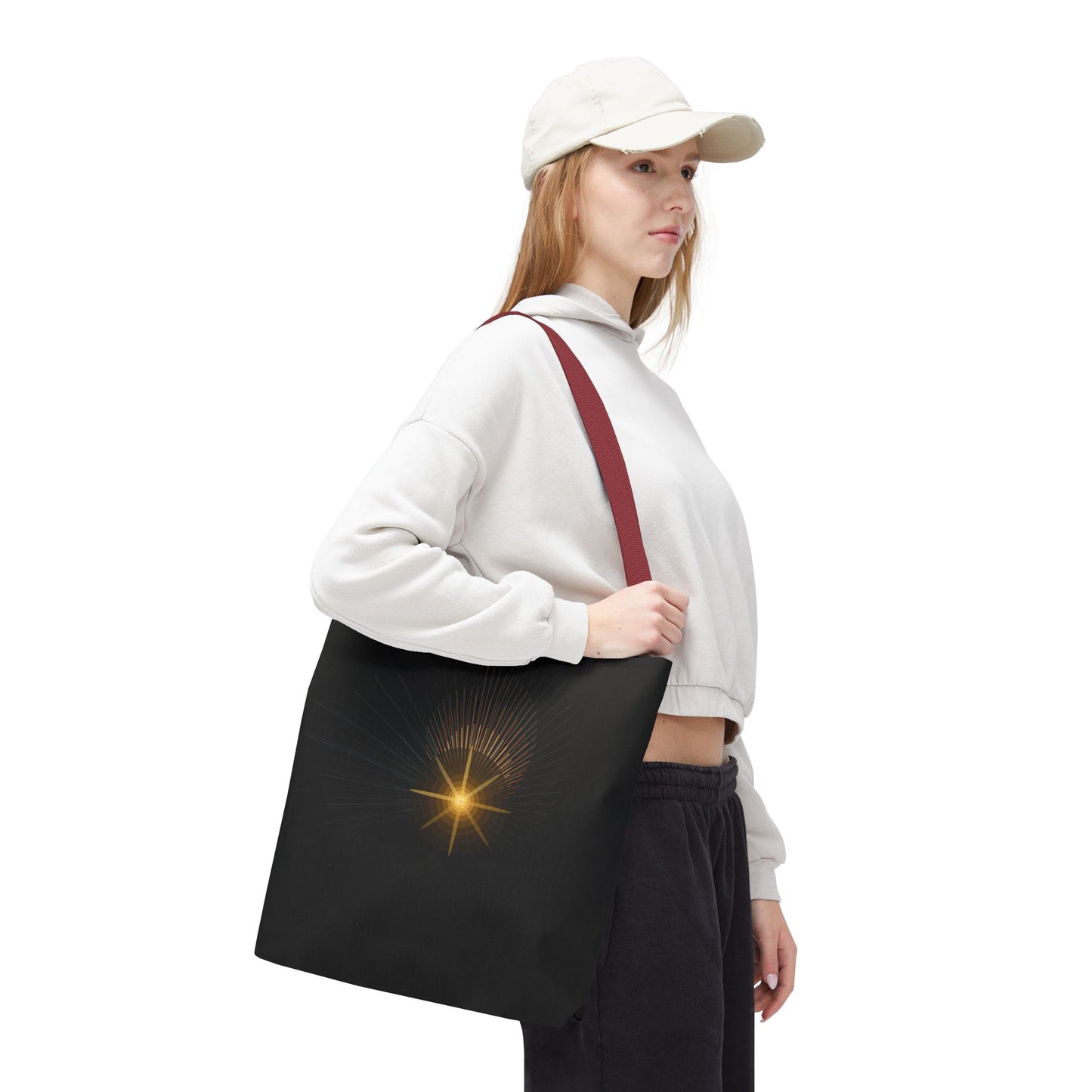 Radiant Starburst Tote Bag | Golden Light Celestial Design - TRV