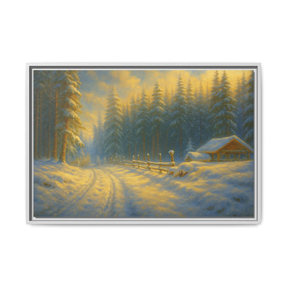 Wall Art Print, Winter Cabin Decor, Nature Scene, Holiday Gift, Cabin Vibes, Christmas Decoration, Matte Canvas, Framed - TRV
