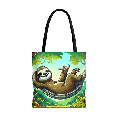 Relaxed Sloth Tote Bag, Cute Eco-Friendly Bag, Gift for Animal Lovers, Beach Bag, Reusable Shopping Tote - TRV