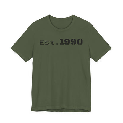 Unisex Est. 1990 Nostalgic Jersey Tee - Perfect Gift, Vintage Style, Retro Fashion, Birthday Celebration, Casual Wear - TRV