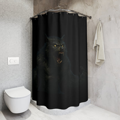 Werewolf Shower Curtain, Gothic Bathroom Decor, Moonlight Werewolf Design, Spooky Home Accent, Halloween Decoration