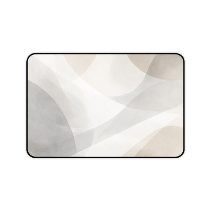 Neutral Abstract Waves Desk Mat | Minimal Office Mouse Pad