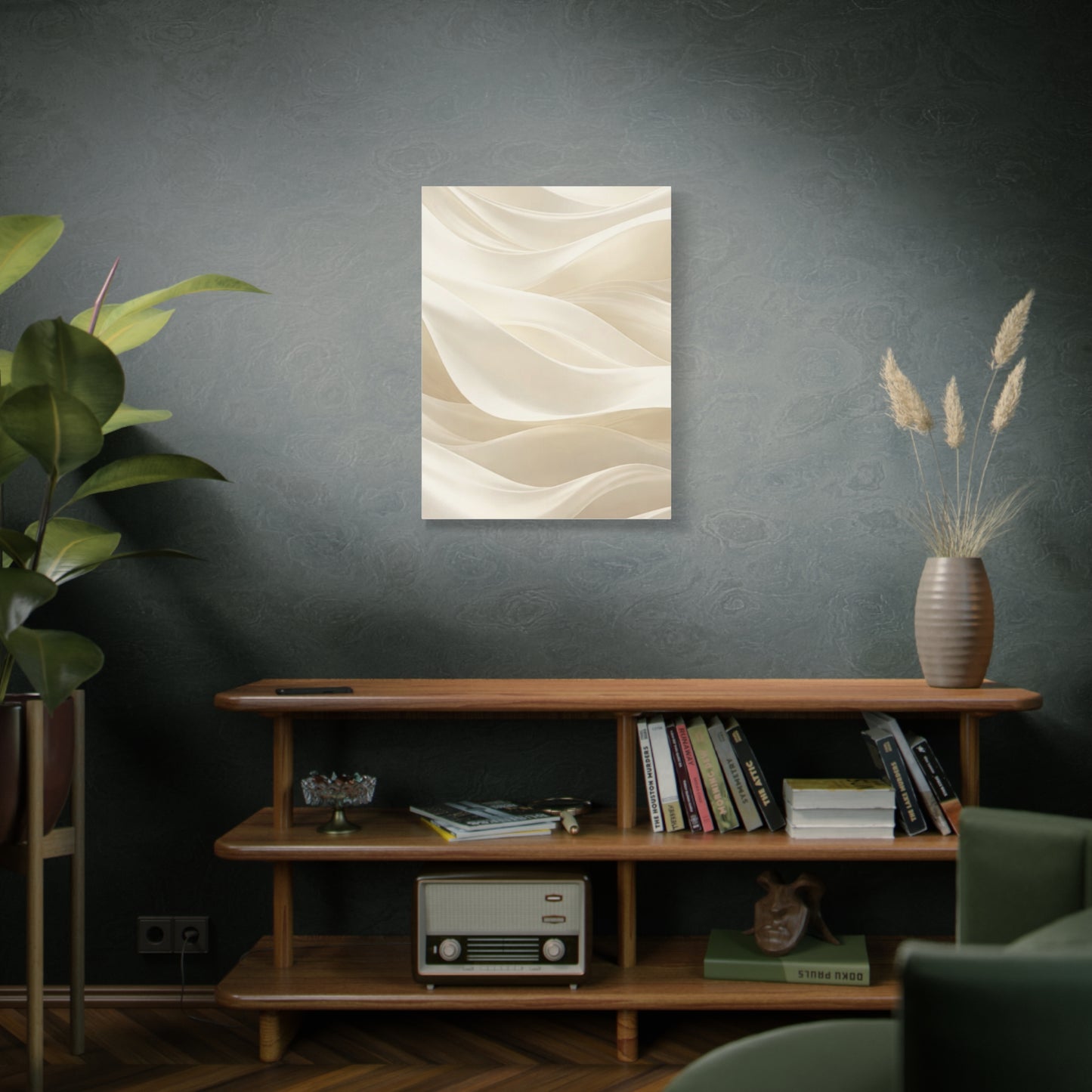 Neutral Abstract Wave Art Matte Canvas