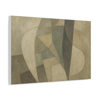 Abstract Neutral Geometric Shapes Matte Canvas - TRV