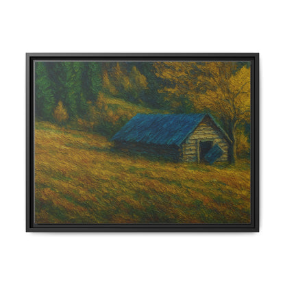 Framed Matte Canvas Print, Rustic Artwork, Farmhouse Decor, Nature Wall Art, Gift for Home, Autumn Decor, Landscape Painting