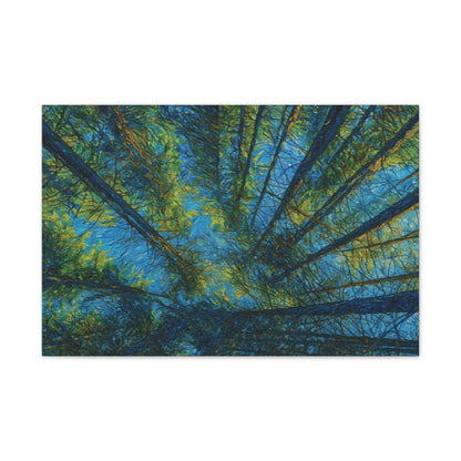 Forest Canopy Canvas Print – Upward View Trees Wall Art (Stretched Canvas 0.75")