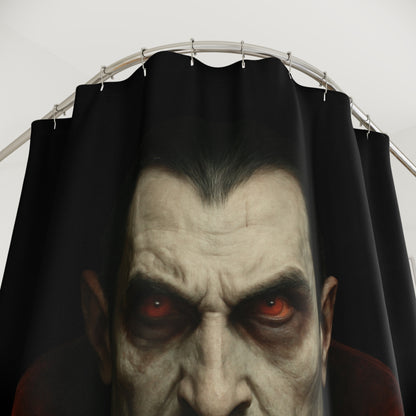 Vampire Portrait Shower Curtain — Gothic Horror Bathroom Decor