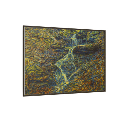 Van Gogh Style Framed Matte Canvas Art Print - Nature-Inspired Wall Decor, Abstract Waterfall Artwork, Home Office Decoration - TRV
