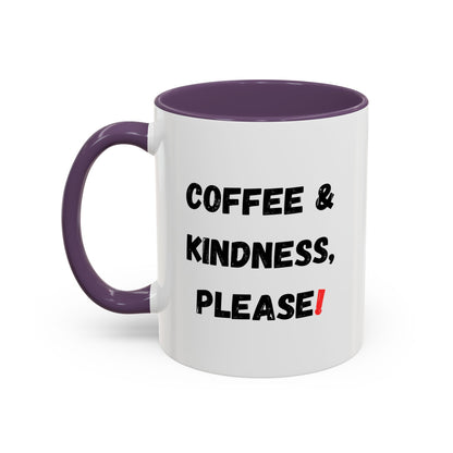 Coffee & Kindness Mug - Inspirational Coffee Cup, Gift for Friends, Office Decor, Encouragement, Morning Motivation