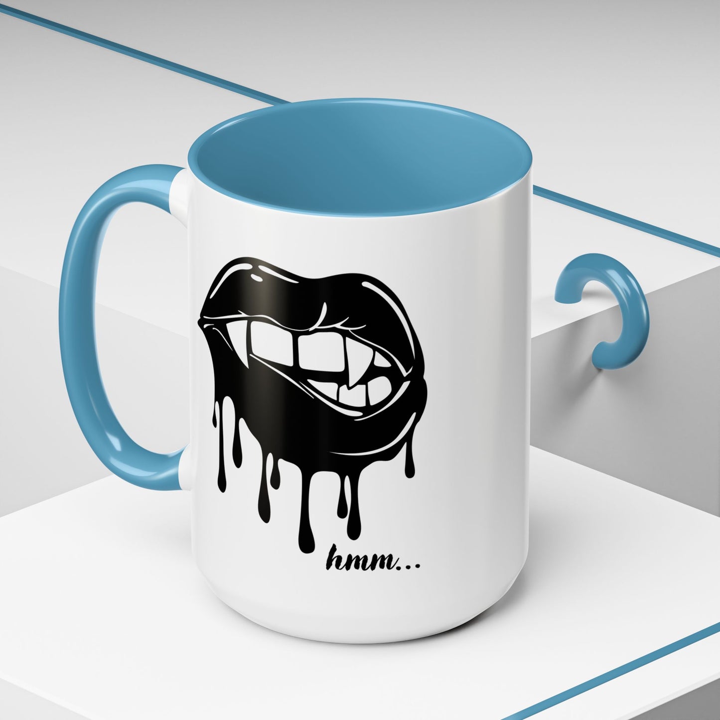 Dripping Lip Coffee Mug – "hmm..." Accent Ceramic Mug (11/15oz)