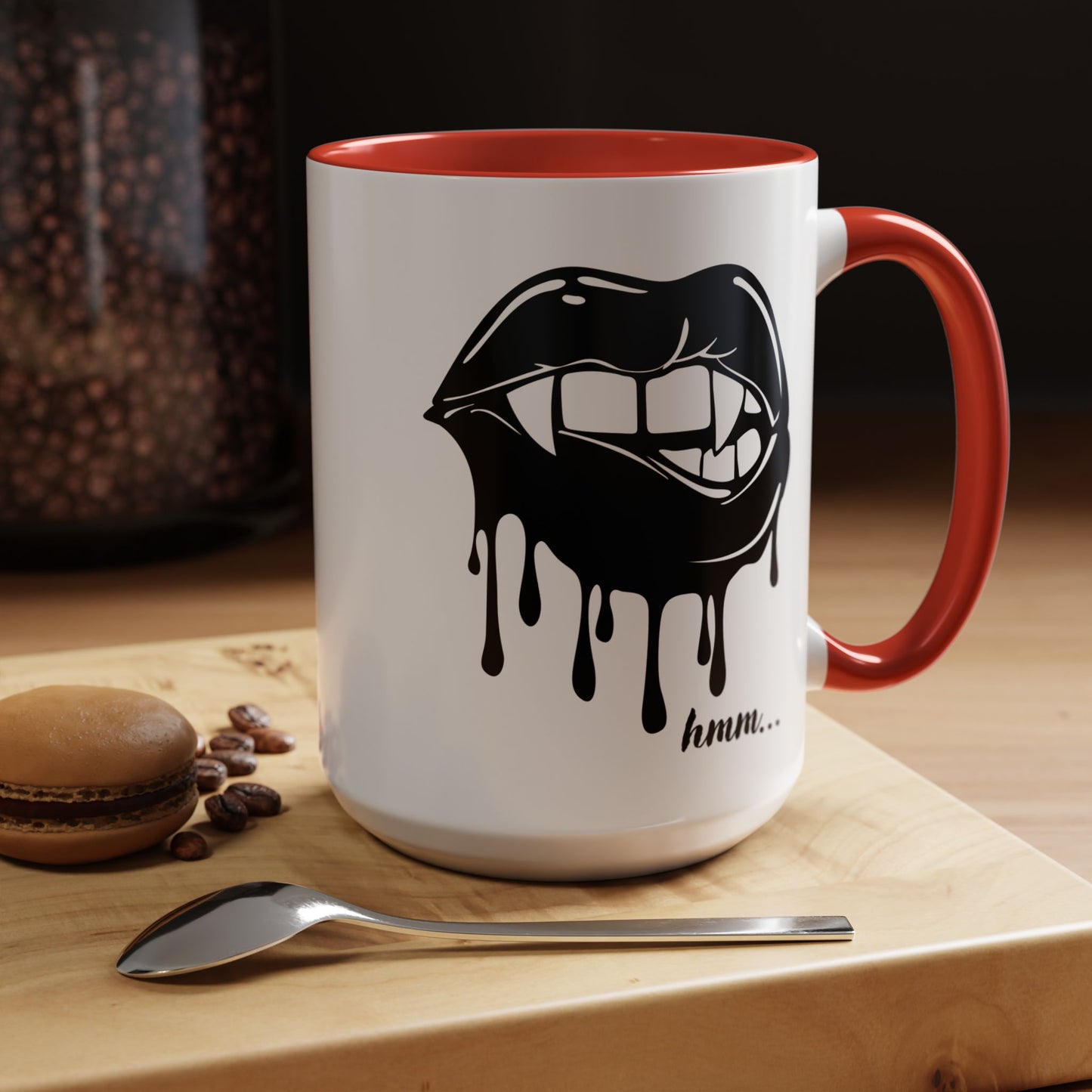 Dripping Lip Coffee Mug – "hmm..." Accent Ceramic Mug (11/15oz)