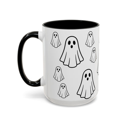 Cute Ghost Accent Coffee Mug, Halloween Mug, Spooky Drinkware, Gift for Ghost Lovers, Seasonal Decor, Unique Coffee Cup - TRV