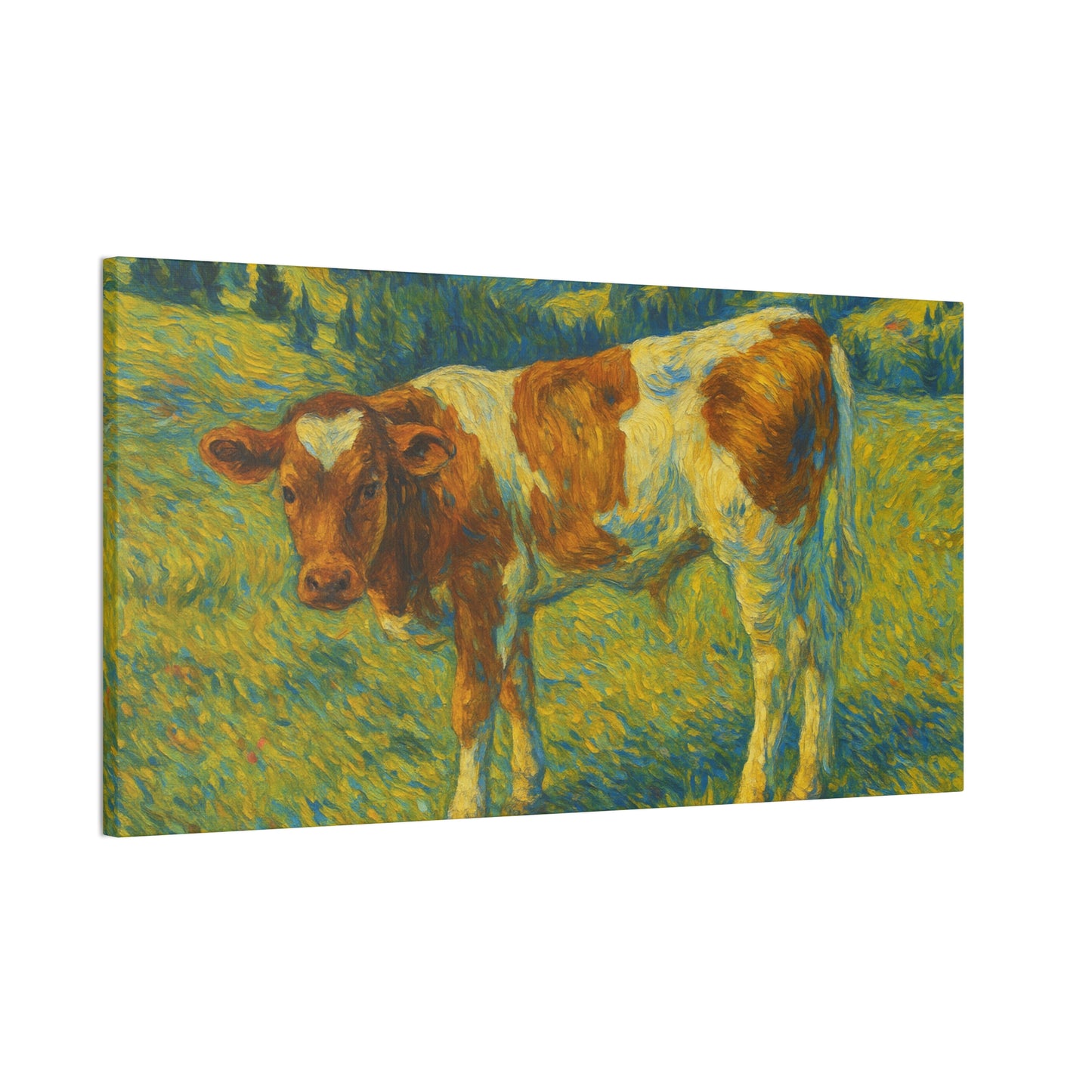 Cow Art Canvas Print, Rustic Farmhouse Decor, Animal Lover Gift, Country Wall Art, Thoughtful Homewarming - TRV