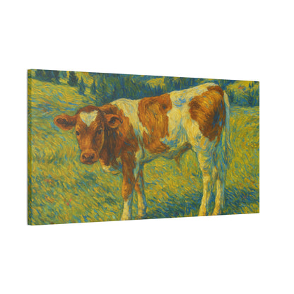Cow Art Canvas Print, Rustic Farmhouse Decor, Animal Lover Gift, Country Wall Art, Thoughtful Homewarming - TRV