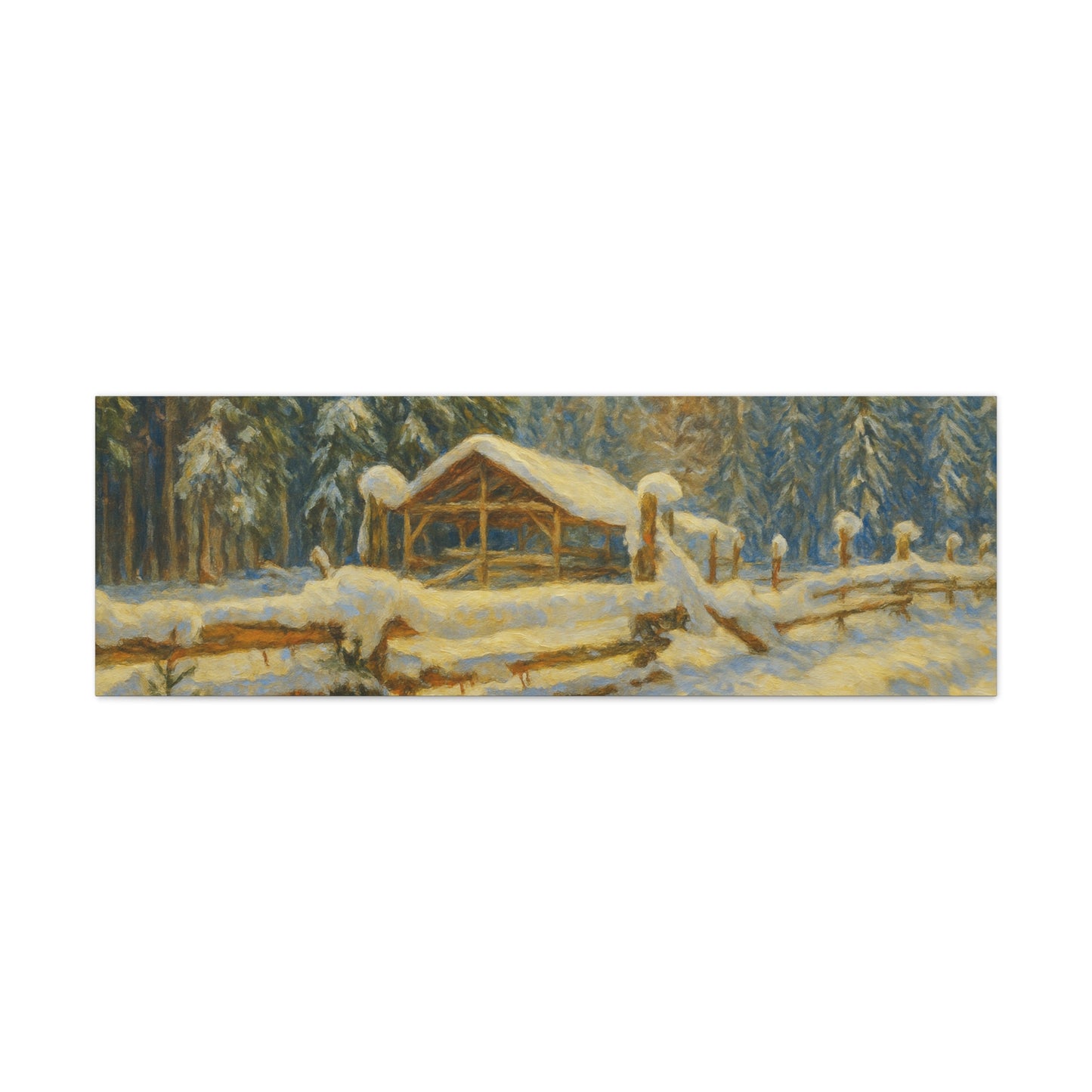 Canvas Wall Art, Winter Landscape Print, Home Decor, Rustic Art, Gift for Nature Lovers, Holiday Decoration - TRV