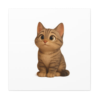 Adorable Cat Canvas Art, Cute Cat Wall Decor, Pet Lover Gift, Nursery Wall Art, Animal Print, Modern Home Decor - TRV