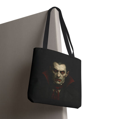 Vampire Haunted Tote Bag, Spooky Shopping Bag, Halloween Accessory, Gothic Style Handbag, Perfect for Halloween Parties, Unisex Tote - TRV