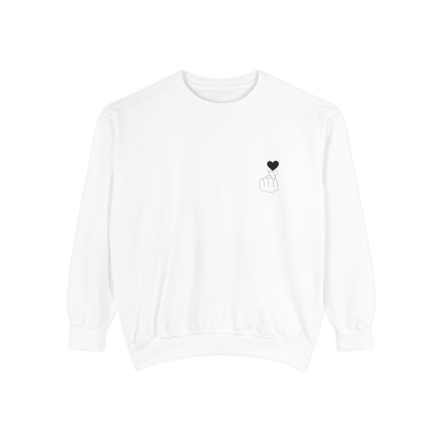 Unisex Garment-Dyed Sweatshirt with Heart Design - Cozy & Stylish