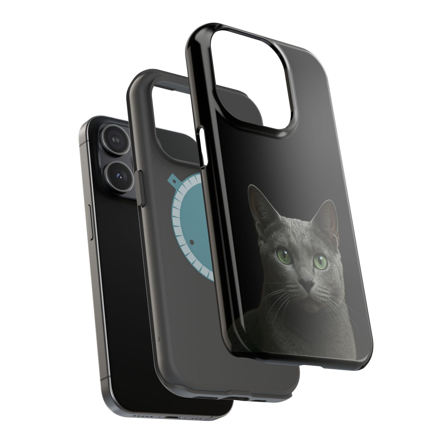 Russian Blue Cat Phone Case — Magnetic Impact-Resistant iPhone Cover