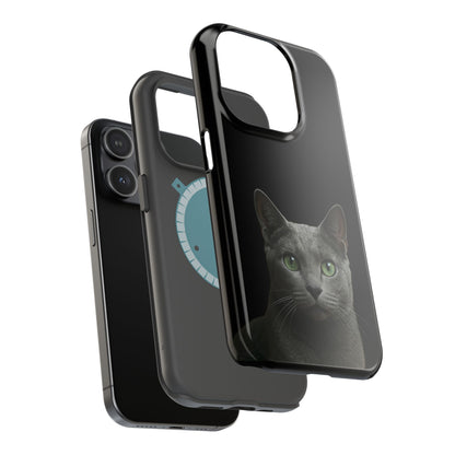 Russian Blue Cat Phone Case — Magnetic Impact-Resistant iPhone Cover