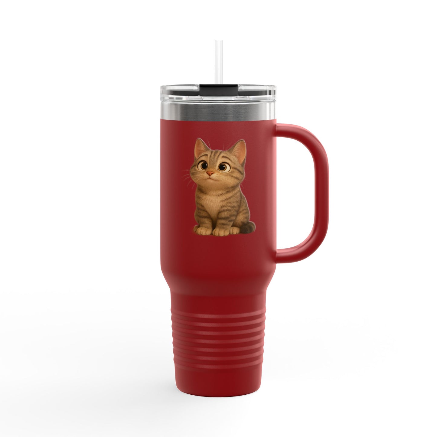 Cute Cat Insulated Travel Mug, Perfect for Pet Lovers, 40oz Coffee Cup, Travel Tumbler, Gift for Cat Lovers, Customizable Mug - TRV