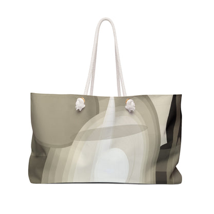 Neutral Abstract Geode Pattern Weekender Bag | Beige Stone Strata