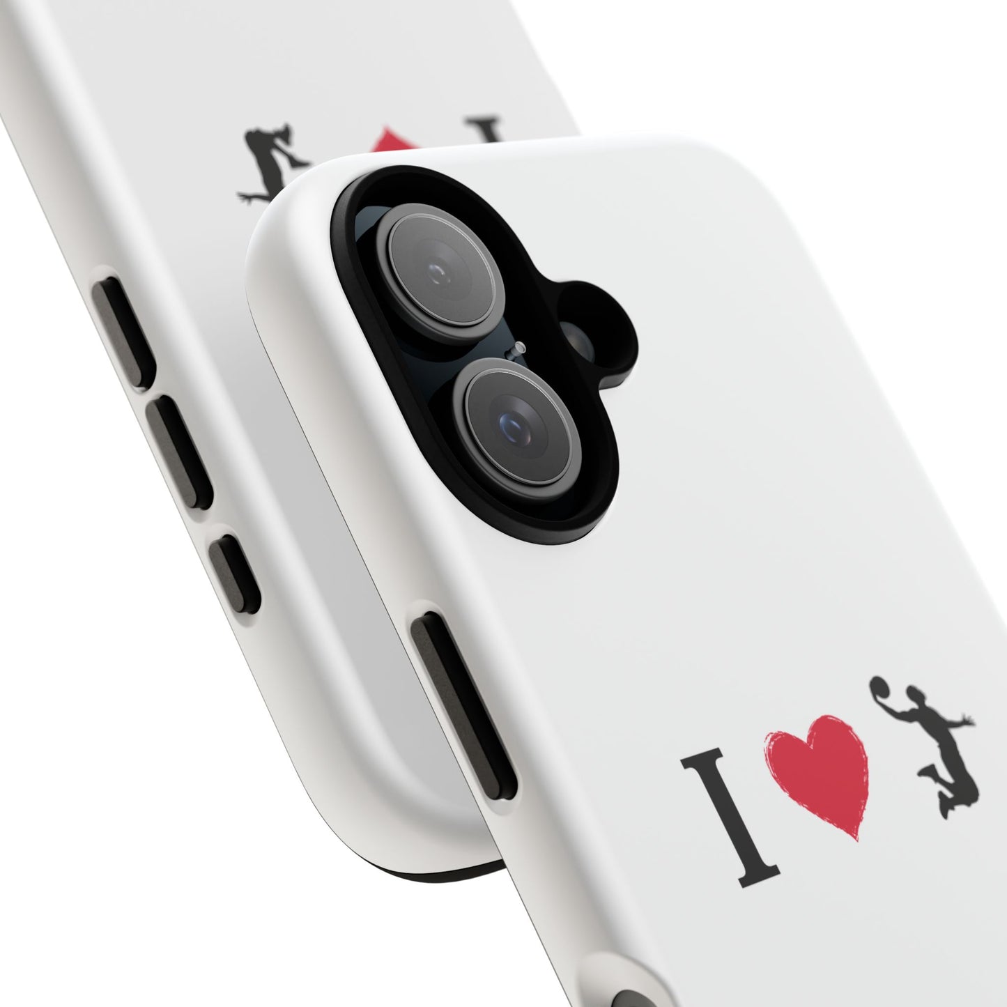 I Love Basketball Phone Case, Sporty Cell Cover, Basketball Gift for Players, Tough Cases, Love for Sports Accessories - TRV