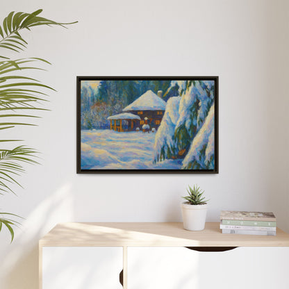 Canvas Art, Winter Scene Home Decor, Seasonal Gift for Art Lovers, Holidays Wall Art, Framed Painting, Matte Print - TRV