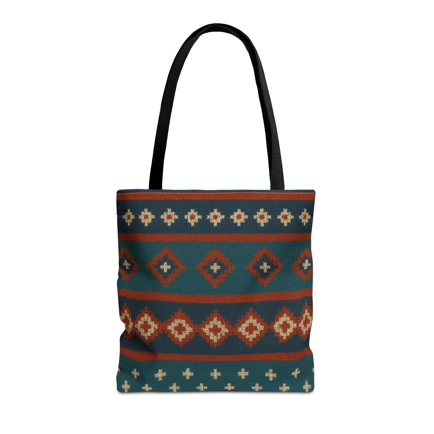 Southwestern Diamond Pattern Tote Bag | Aztec Tribal Geometric Print - TRV