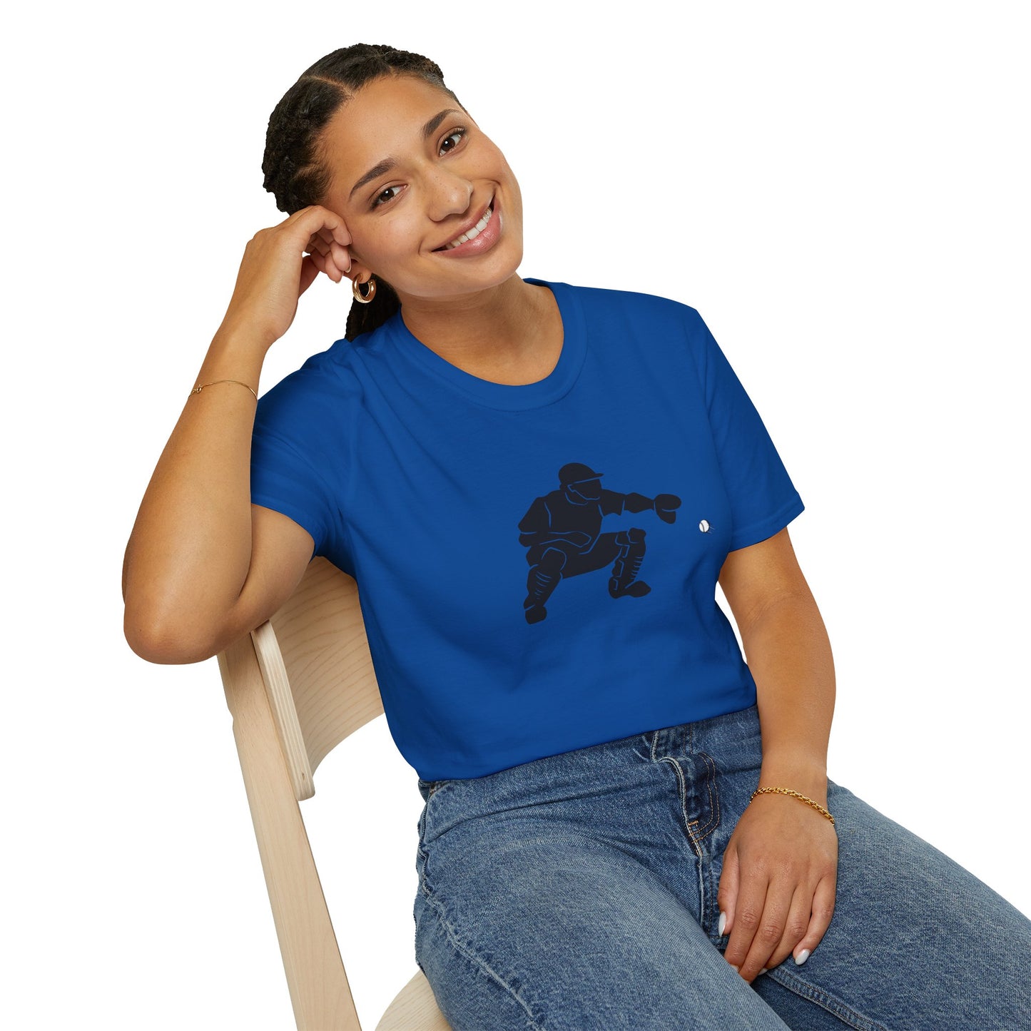 Baseball Catcher Unisex Softstyle T-Shirt, Sports Apparel, Gift for Athletes, Workout Gear, Casual Wear, Special Occasions