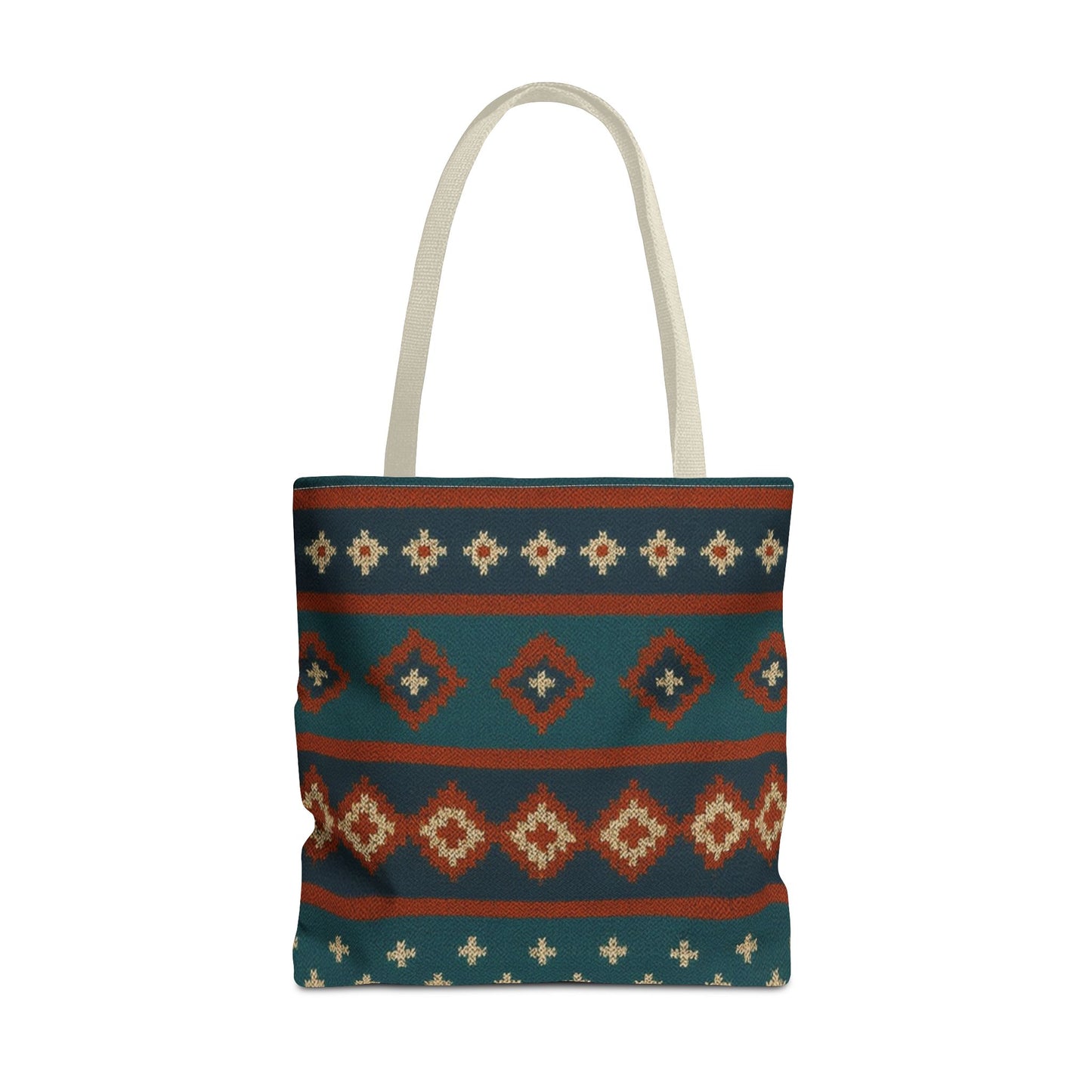 Southwestern Diamond Pattern Tote Bag | Aztec Tribal Geometric Print - TRV