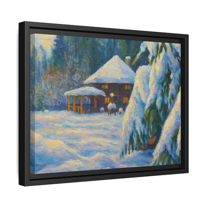 Canvas Art, Winter Scene Home Decor, Seasonal Gift for Art Lovers, Holidays Wall Art, Framed Painting, Matte Print - TRV
