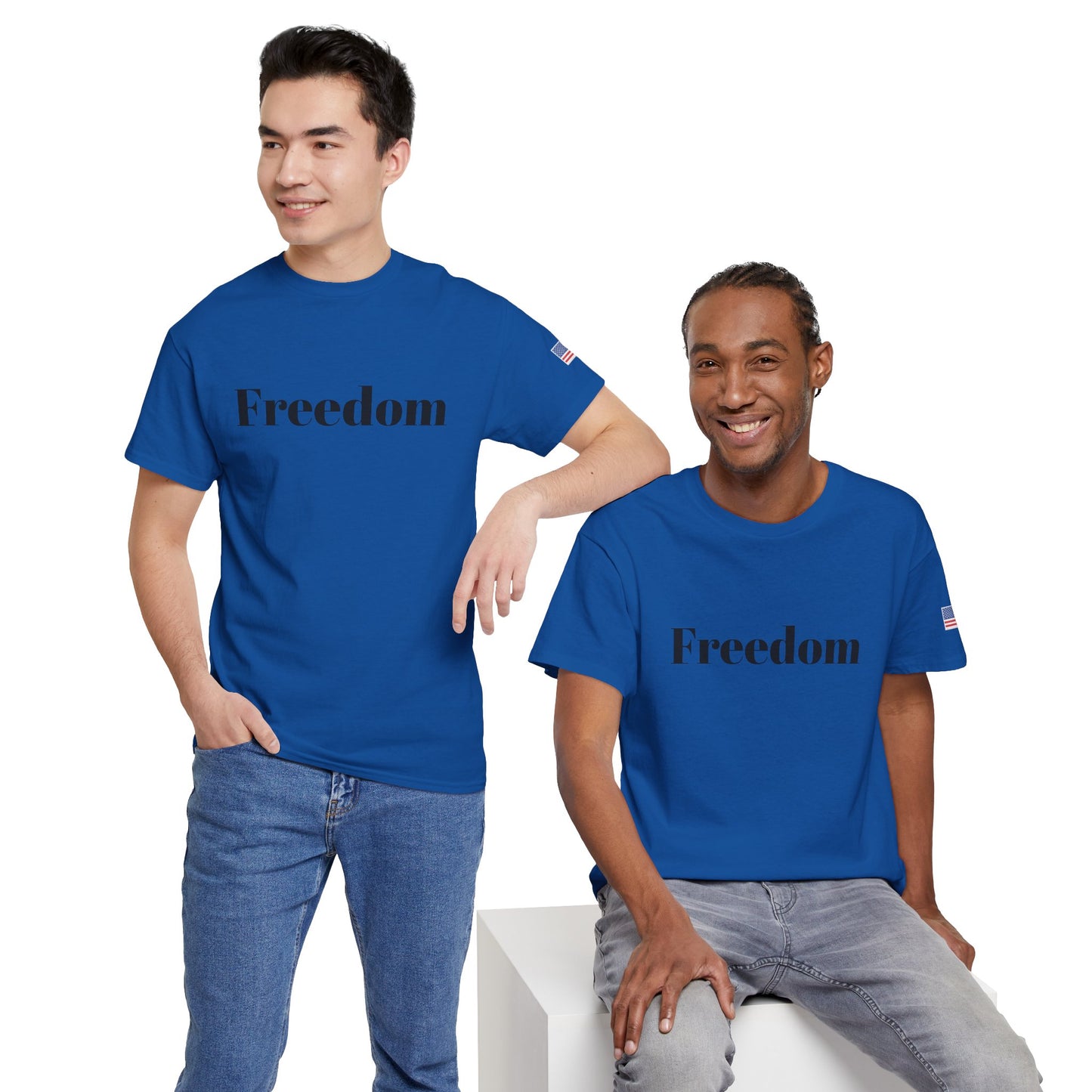 Freedom script tee | T-Shirt, American flag sleeve - TRV