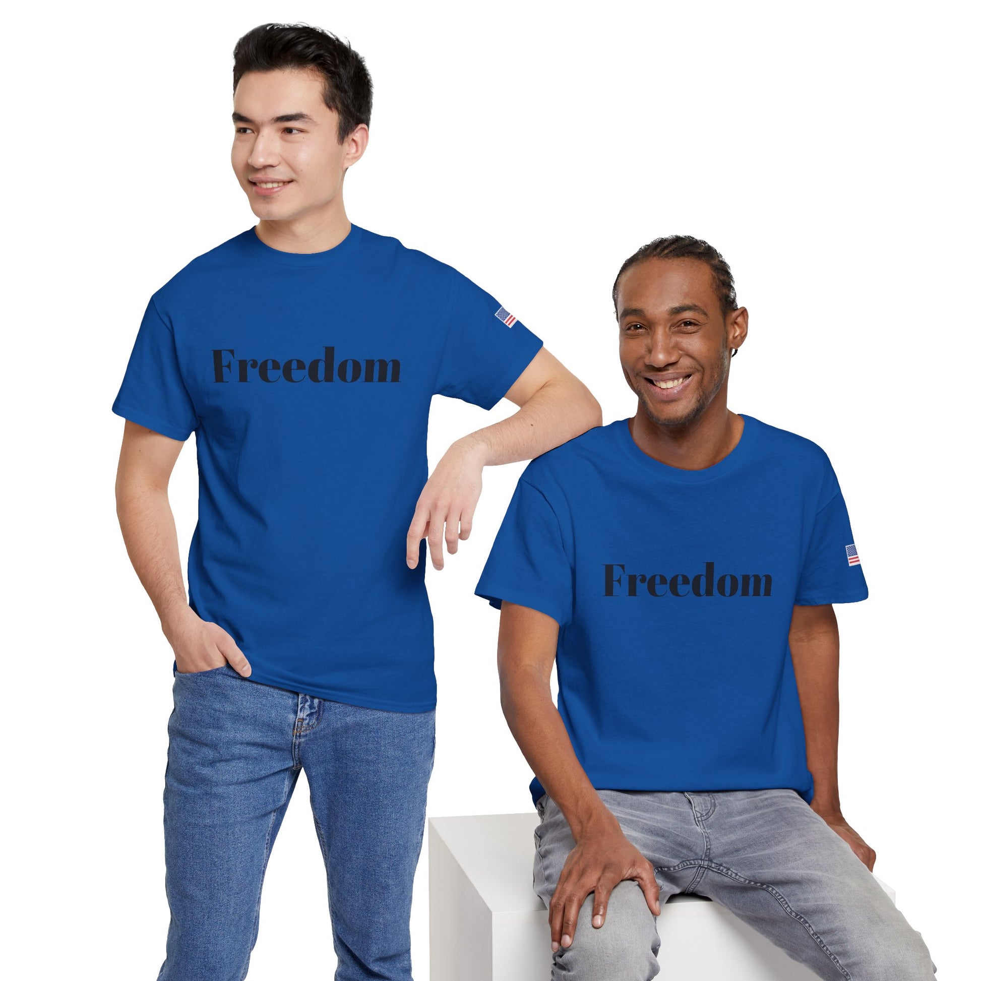 Freedom script tee | T-Shirt, American flag sleeve - TRV
