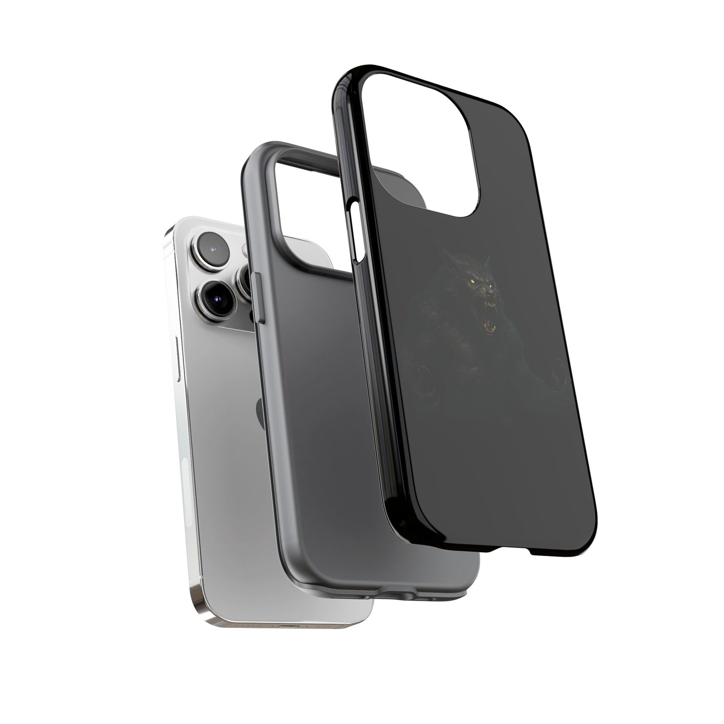 Werewolf Phone Case, Tough Cases, Black Panther Design, Gift for Animal Lovers, Phone Accessories, Fierce Phone Protection - TRV