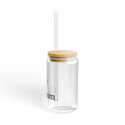 Cat Mom Sipper Glass - 16oz Cute Cat Lover Tumbler with Straw