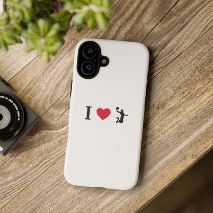 I Love Basketball Phone Case, Sporty Cell Cover, Basketball Gift for Players, Tough Cases, Love for Sports Accessories - TRV