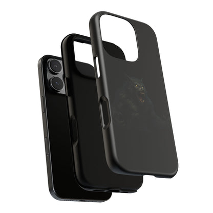Werewolf Phone Case, Tough Cases, Black Panther Design, Gift for Animal Lovers, Phone Accessories, Fierce Phone Protection - TRV